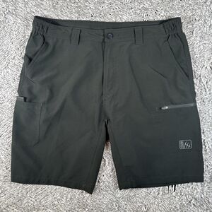 Fintech Submariner Cargo Shorts Mens XL Black Zip Pockets Utility Stretch Beach